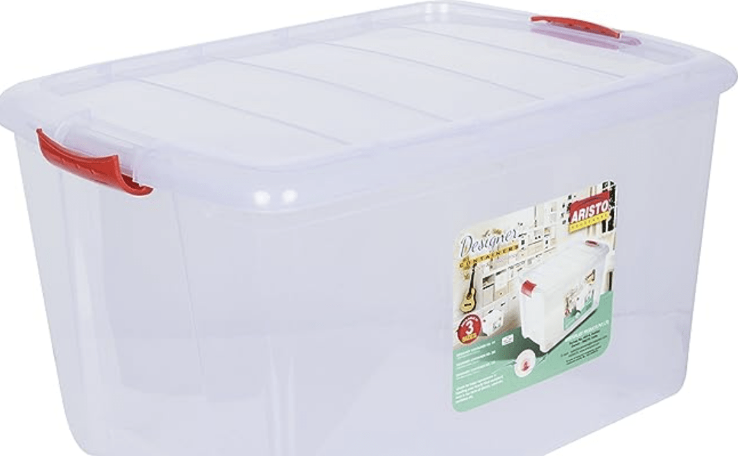 ARISTO Multipurpose Plastic Storage Box 45 Container (Transparent, 25L) - Pack of 2