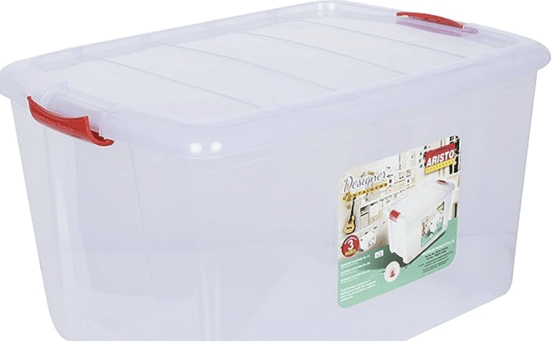 ARISTO Multipurpose Plastic Storage Box 45 Container (Transparent, 25L) - Pack of 2-2