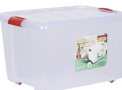 ARISTO Multipurpose Plastic Storage Box 45 Container (Transparent, 25L) - Pack of 2