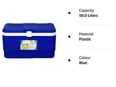 Aristo Insulated Chiller Ice Box | Standard Size for Travel Party Bar Ice Cubes | Cold Drinks | Medical Purpose |50 Litre,Blue-4