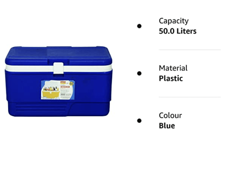 Aristo Insulated Chiller Ice Box | Standard Size for Travel Party Bar Ice Cubes | Cold Drinks | Medical Purpose |50 Litre,Blue-4