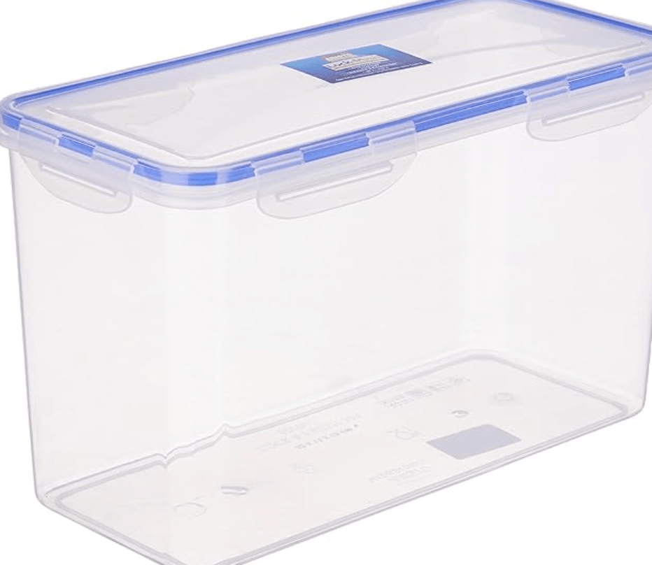 ARISTO Plastic Air Tight Kitchen Container/Box with Dry Storage System, 6070 Ml, Standard, Transparent, (32 x 15 x 19 CM)