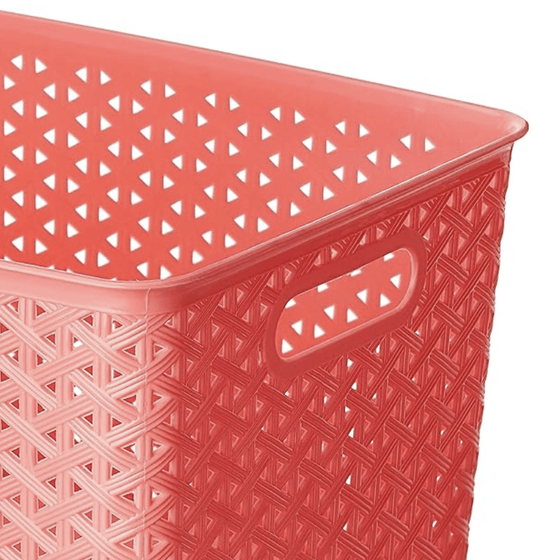 ARISTO Plastic Storage Basket Wthout Lid 11.2 LTR, medium (SOLITAIRE 224 Wthout Lid), (31.5 x 24.5 x 18 cm)