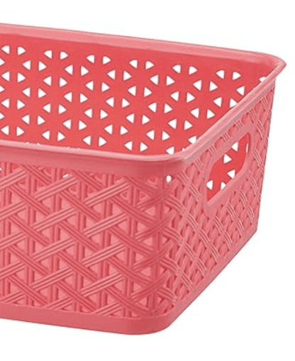 ARISTO Plastic Storage Basket with Lid 5.5 LTR (30 x 23.5 x 10.5 cm), color may vary, medium (SOLITAIRE 222 With Lid)