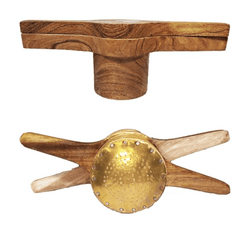 Handmade Wooden idiyappam Maker Kitchen Press Tool and chakli Press Maker Sev Sancha Maker with Brass Bottom Sheet-2