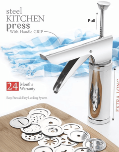 Ritu Stainless Steel Kitchen Press with Different Types of Jalies, Murukku Maker/Bhujiya Maker/Noodles/Cookies/Namkeen/Chakali Maker/Sev Maker/Farsan Maker/Gathiya Maker-3