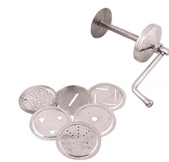 Stainless Steel Sev Chakli Murukku Sancha Maker Machine with 6 Different Jalis (Medium, Silver)-3