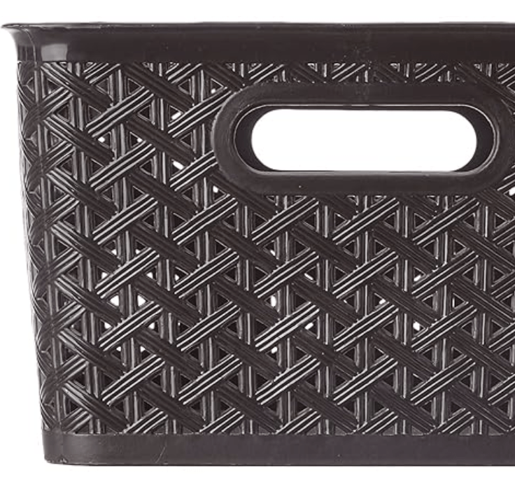 ARISTO Plastic Storage Basket Wthout Lid 8.5 LTR (31 x 24 x 14 cm), color may vary, medium (SOLITAIRE 223 Wthout Lid)