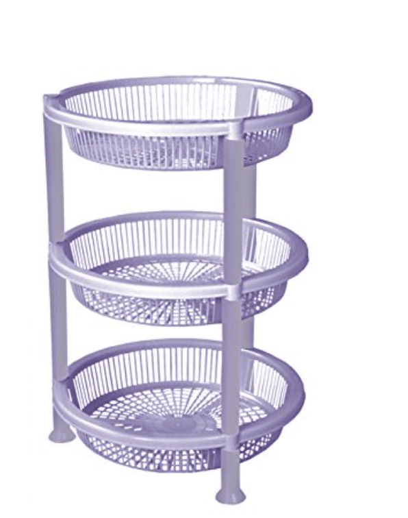 Aristo Orbit 3 Layer Plastic Rack for Kitchen, Offices, Home, Hospitals, Schools, Doctors, Beauty Parlour, Saloons, Color May Vary, (33.5(D) x 45.5 cm)