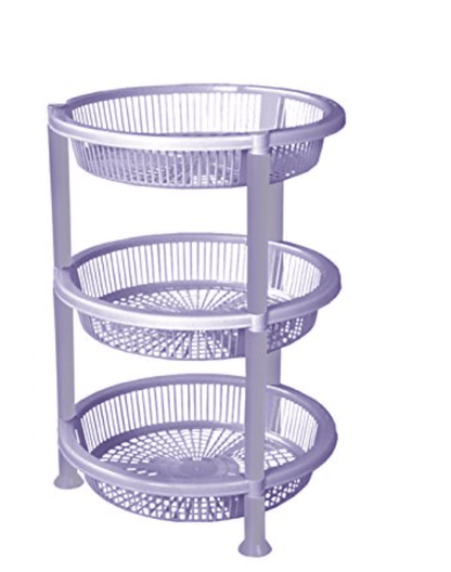 Aristo Orbit 3 Layer Plastic Rack for Kitchen, Offices, Home, Hospitals, Schools, Doctors, Beauty Parlour, Saloons, Color May Vary, (33.5(D) x 45.5 cm)