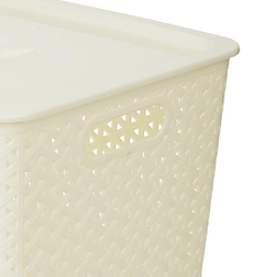 ARISTO 335 Solitaire Plastic Multipurpose Sturdy Storage Baskets for Cosmetics Office Fruit Vegetable Bathroom Stationary Home Basket 15 Litre - with Lid-2