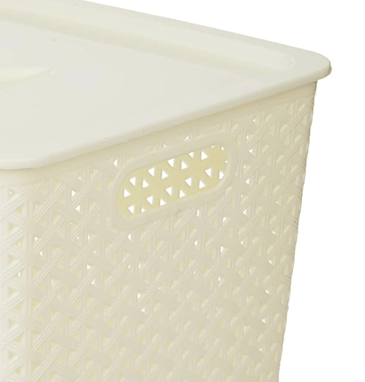 ARISTO 335 Solitaire Plastic Multipurpose Sturdy Storage Baskets for Cosmetics Office Fruit Vegetable Bathroom Stationary Home Basket 15 Litre - with Lid