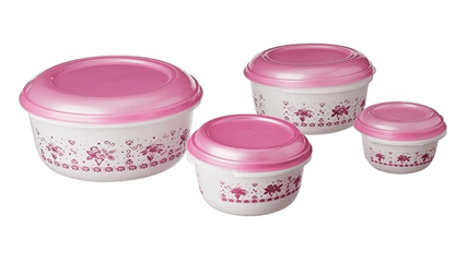 Aristo Supreme Plastic Storage Container Set Of 4, Color May Vary (Capacity - 350-650 - 1300-2500 ml)