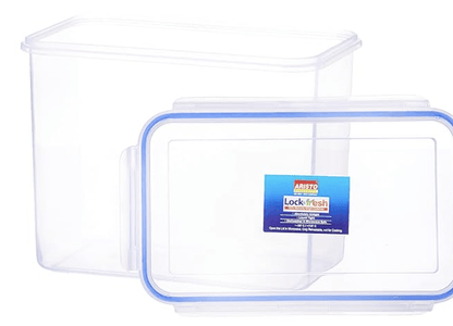 ARISTO Lock & Fresh 223 Plastic Storage Container - 3570 ML, Transparent Clear, (22.5 x 13.5 x 17.5) cm