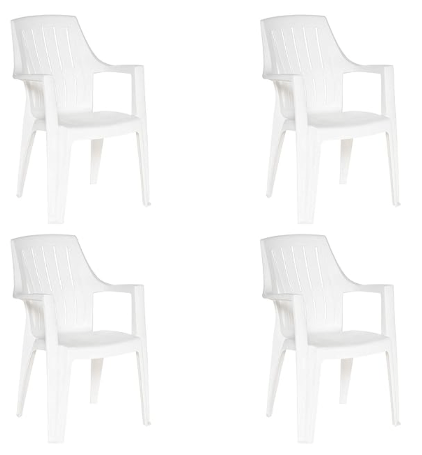 Supreme Turbo Super Plastic Chair (Milky White, Set of 4)