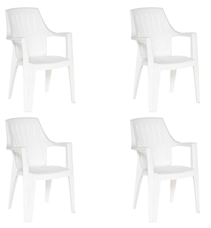 Supreme Turbo Super Plastic Chair (Milky White, Set of 4)