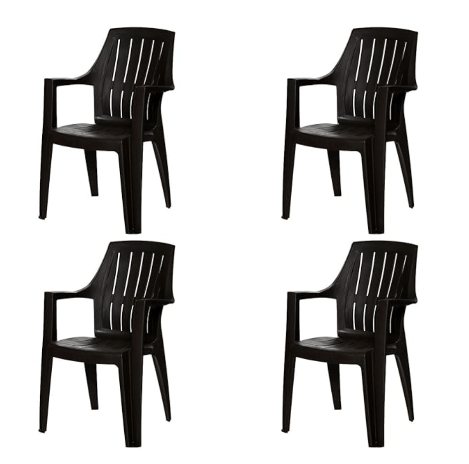 Supreme Turbo Super Plastic Chair (Wenge, Set of 4)