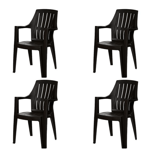 Supreme Turbo Super Plastic Chair (Wenge, Set of 4)