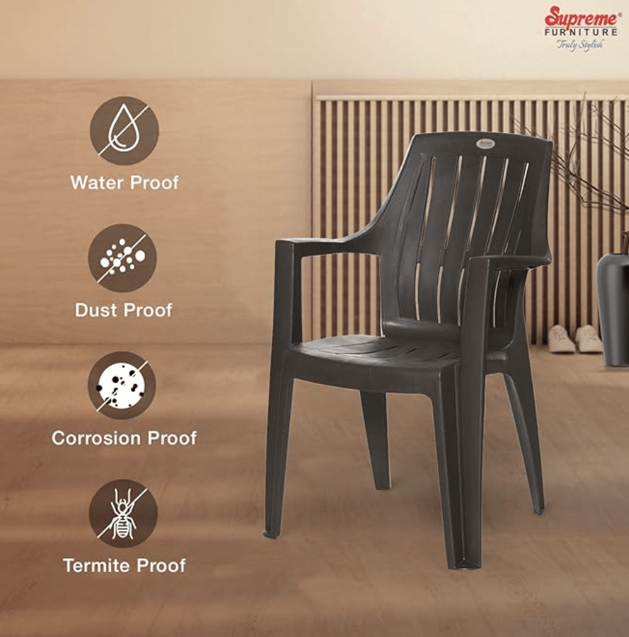 Supreme Turbo Super Plastic Chair (Wenge, Set of 4)