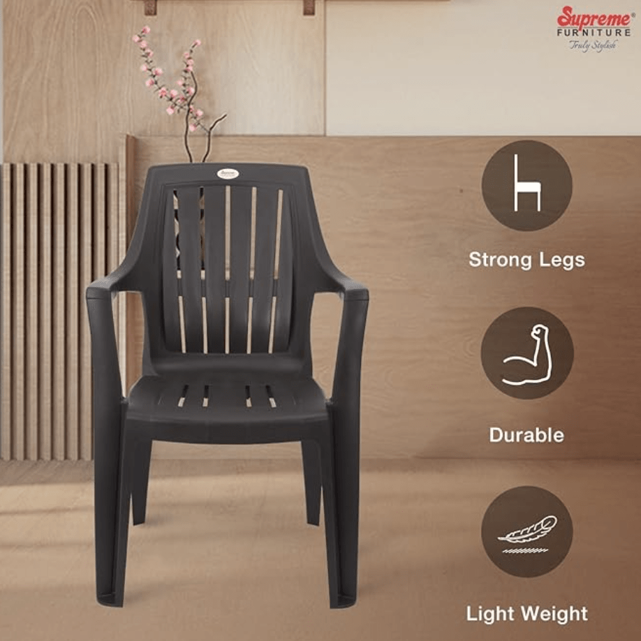 Supreme Turbo Super Plastic Chair (Wenge, Set of 4)