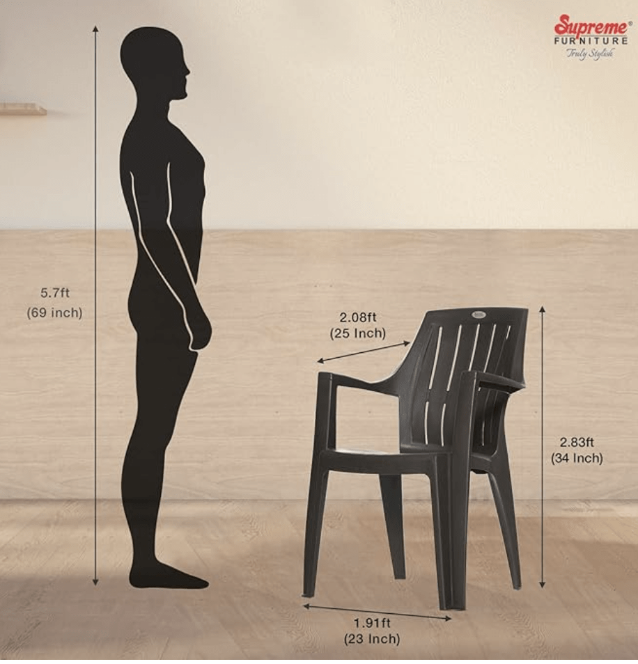 Supreme Turbo Super Plastic Chair (Wenge, Set of 4)