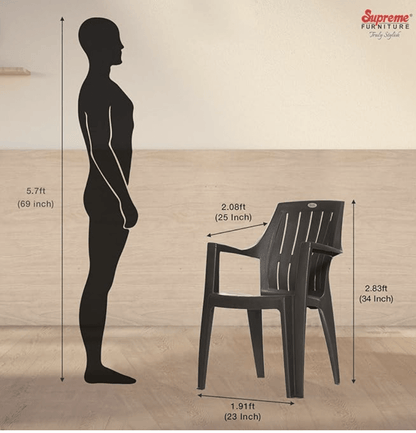 Supreme Turbo Super Plastic Chair (Wenge, Set of 4)