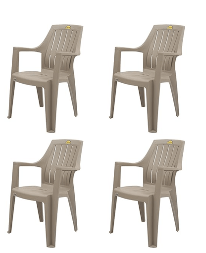 Supreme Turbo Plastic Super Chairs (Set of 4, Dark Beige)