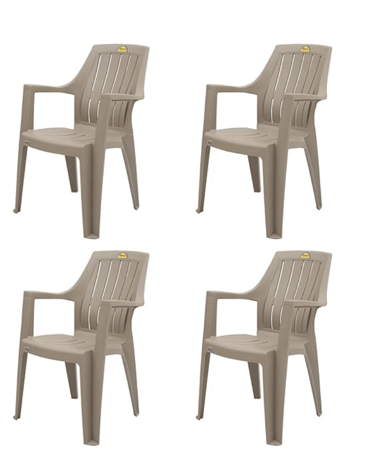 Supreme Turbo Plastic Super Chairs (Set of 4, Dark Beige)