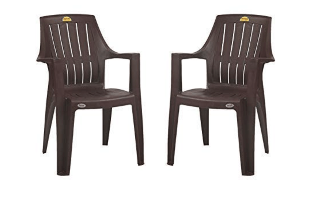 Supreme Turbo Spine Care Plastic Chair (Brown, Set of 2)