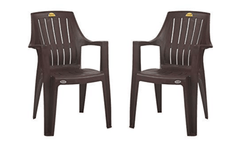 Supreme Turbo Spine Care Plastic Chair (Brown, Set of 2)-1