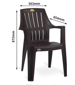 Supreme Turbo Spine Care Plastic Chair (Brown, Set of 2)-2