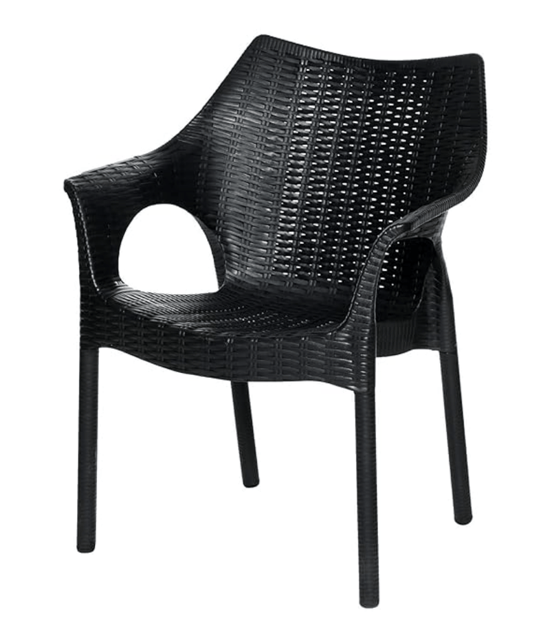 Supreme Cambridge Plastic Chair (Black, Set of 4)-2