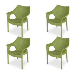 Supreme Cambridge Plastic Chair (Mehandi Green, Set of 4)-1