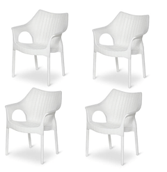 Supreme Cambridge Plastic Chair (Milky White, Set of 4)-1