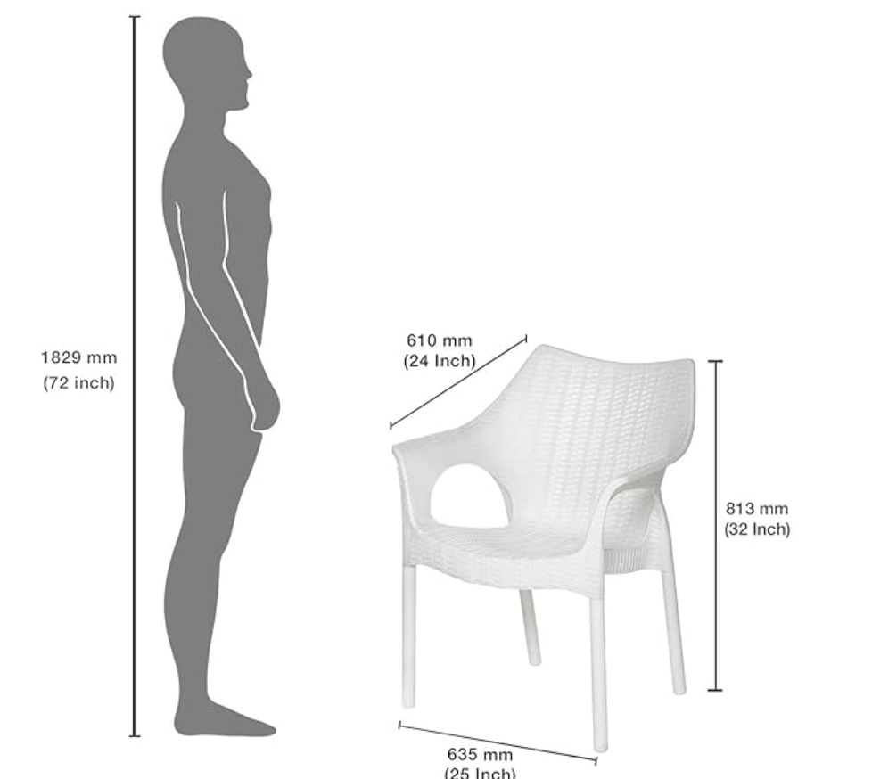 Supreme Cambridge Plastic Chair (Milky White, Set of 4)