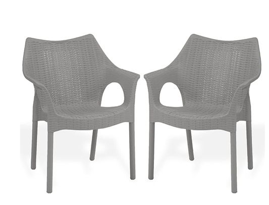 Supreme chairs Cambridge Heavy Plastic Chair | Oversized Arm Chair for Garden and Outdoor | 250Kg Weight Bearing Capacity | 6 Months Warranty (Champagne) | Set of 2 Chairs