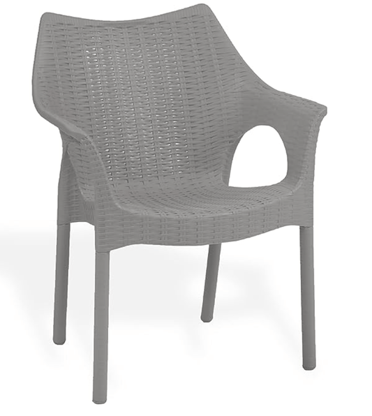 Supreme chairs Cambridge Heavy Plastic Chair | Oversized Arm Chair for Garden and Outdoor | 250Kg Weight Bearing Capacity | 6 Months Warranty (Champagne) | Set of 2 Chairs