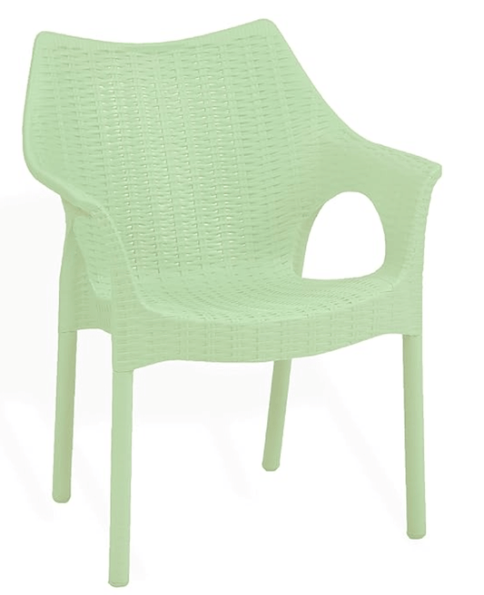 Supreme chairs Cambridge Heavy Plastic Chair | Oversized Arm Chair for Garden and Outdoor | 250Kg Weight Bearing Capacity | 6 Months Warranty (Frosty Green) | Set of 2 Chairs