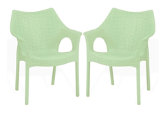 Supreme chairs Cambridge Heavy Plastic Chair | Oversized Arm Chair for Garden and Outdoor | 250Kg Weight Bearing Capacity | 6 Months Warranty (Frosty Green) | Set of 2 Chairs-1