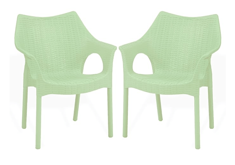 Supreme chairs Cambridge Heavy Plastic Chair | Oversized Arm Chair for Garden and Outdoor | 250Kg Weight Bearing Capacity | 6 Months Warranty (Frosty Green) | Set of 2 Chairs-1