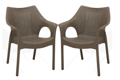 Supreme chairs Cambridge Heavy Plastic Chair | Oversized Arm Chair for Garden and Outdoor | 250Kg Weight Bearing Capacity | 6 Months Warranty (Wenge) | Set of 2 Chairs-1