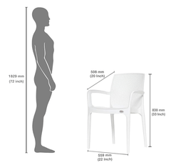 Supreme Texas Plastic Chair (Milky White, Set of 4)-4