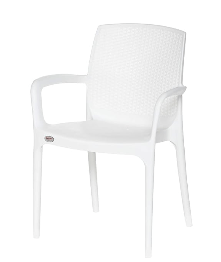 Supreme Texas Plastic Chair (Milky White, Set of 4)-3