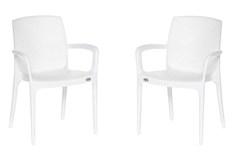 Binani Supreme Texas Heavy Stackable Armchair for Home and Office (White, Set of 2)-1