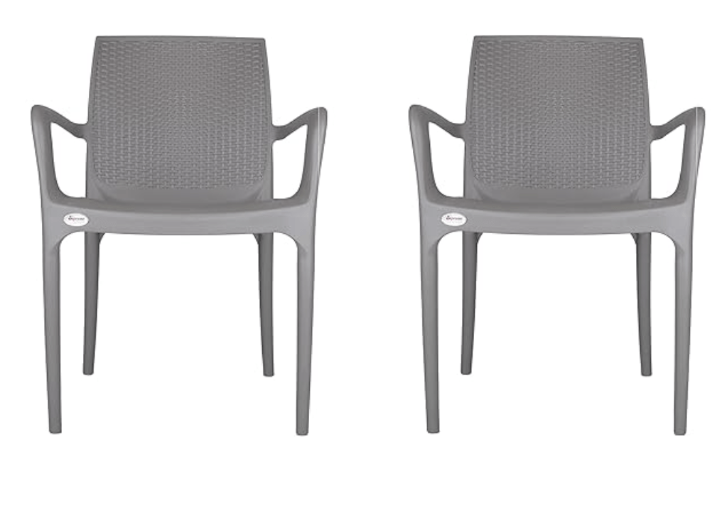 सुप्रीम टेक्सास प्लास्टिक चेयर (शैंपेन, 2 का सेट) 