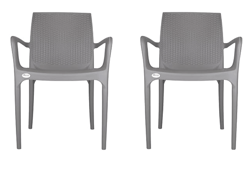 Supreme Texas Plastic Chair (Champange, Set of 2)-1