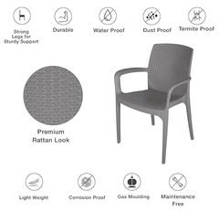 Supreme Texas Plastic Chair (Champange, Set of 2)-2