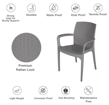 सुप्रीम टेक्सास प्लास्टिक चेयर (शैंपेन, 2 का सेट) 