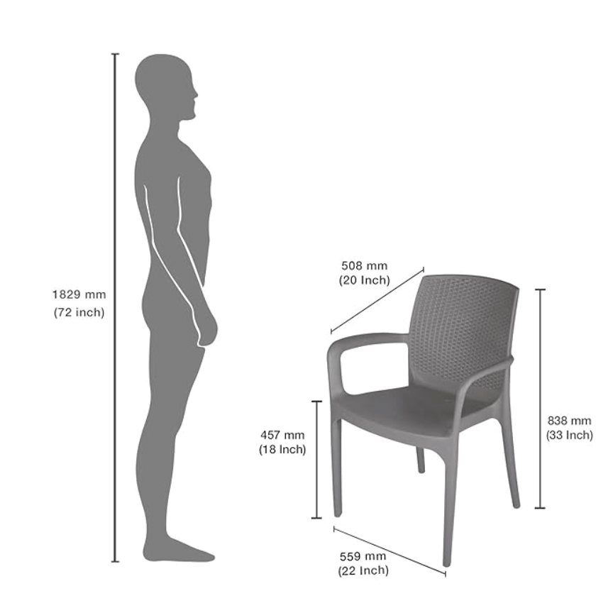 Supreme Texas Plastic Chair (Champange, Set of 2)-4