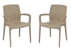 Supreme Texas Plastic Chair (D. Beige) 2 pc-1